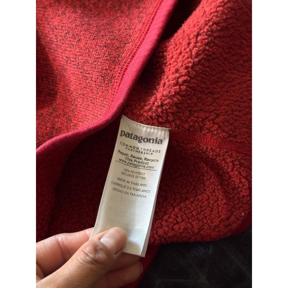 Patagonia Womens Sweater 1/4 Zip Red Pullover Fleece Better Sweater Size Large - Picture 5 of 9